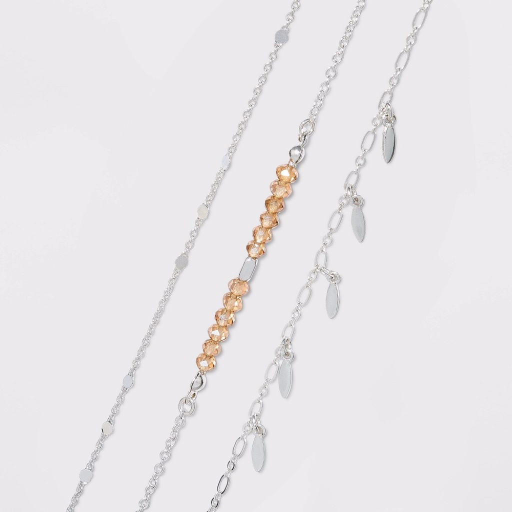 Natural Beads And Drops Anklet Set - A New Day
